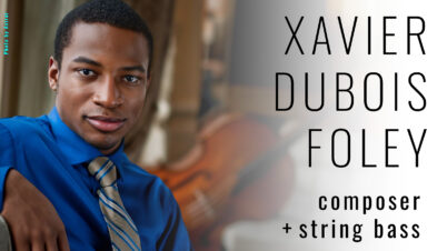 Xavier Foley, composer and string bass. Photo ©Astral.